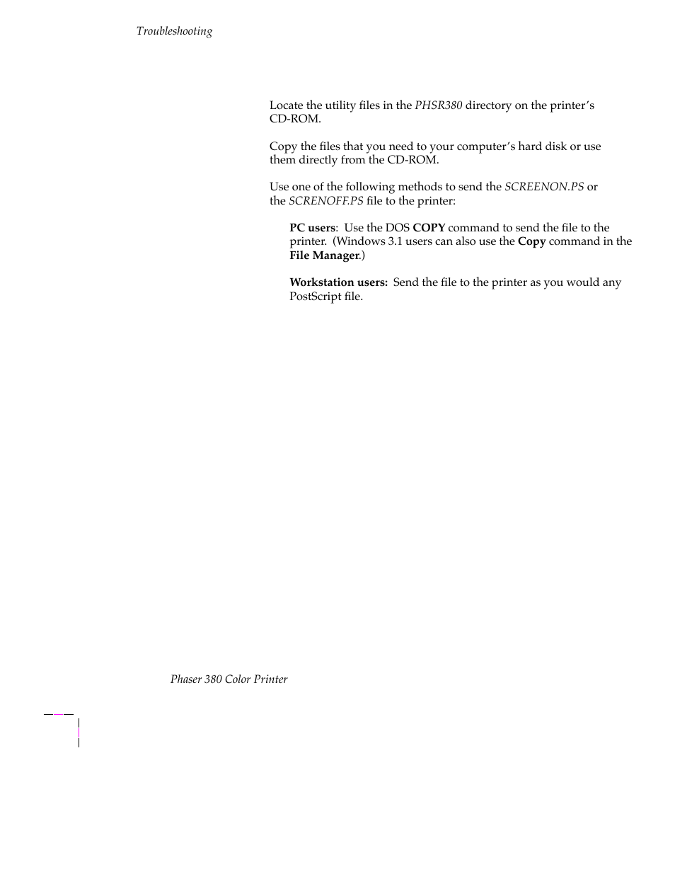 Pc and workstation users 6-34 | Tektronix PHASER 380 User Manual | Page 226 / 272