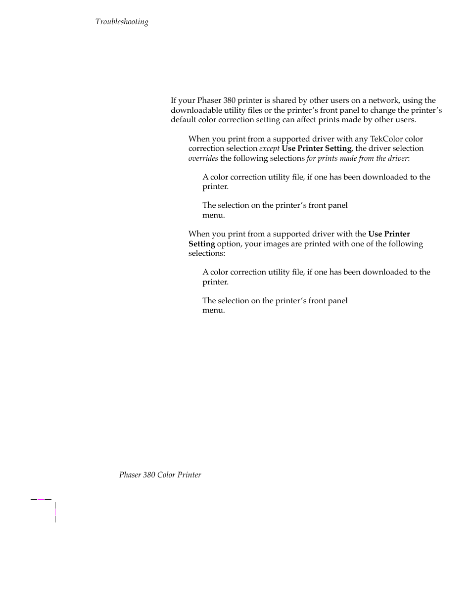 Sharing the printer on a network, Sharing the printer on a network 6-38 | Tektronix PHASER 380 User Manual | Page 230 / 272