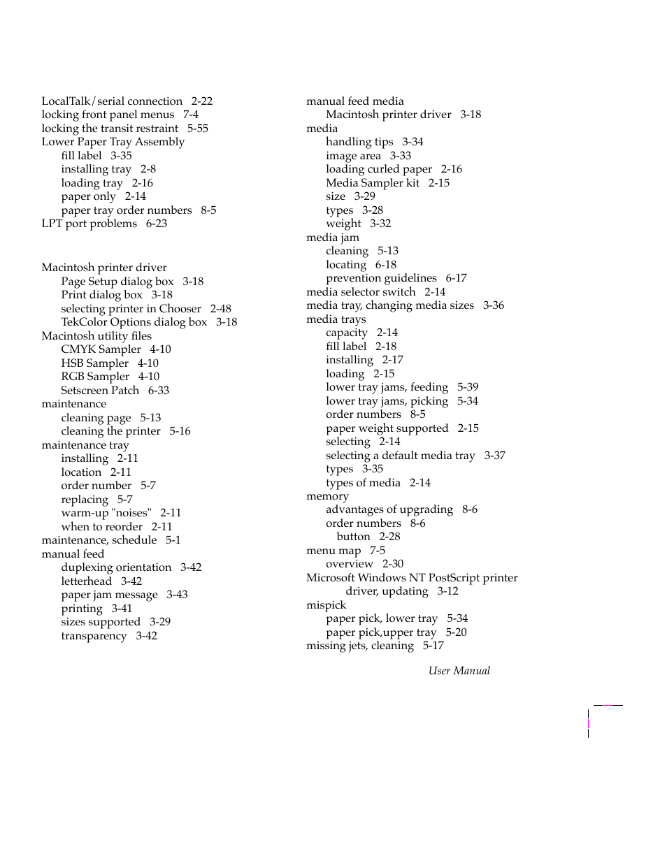 Tektronix PHASER 380 User Manual | Page 267 / 272