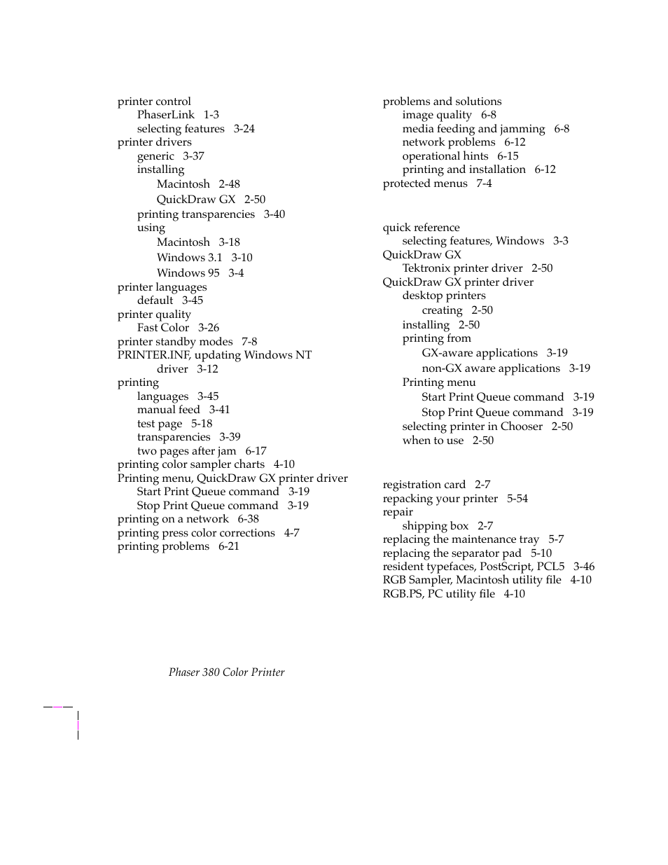 Tektronix PHASER 380 User Manual | Page 270 / 272