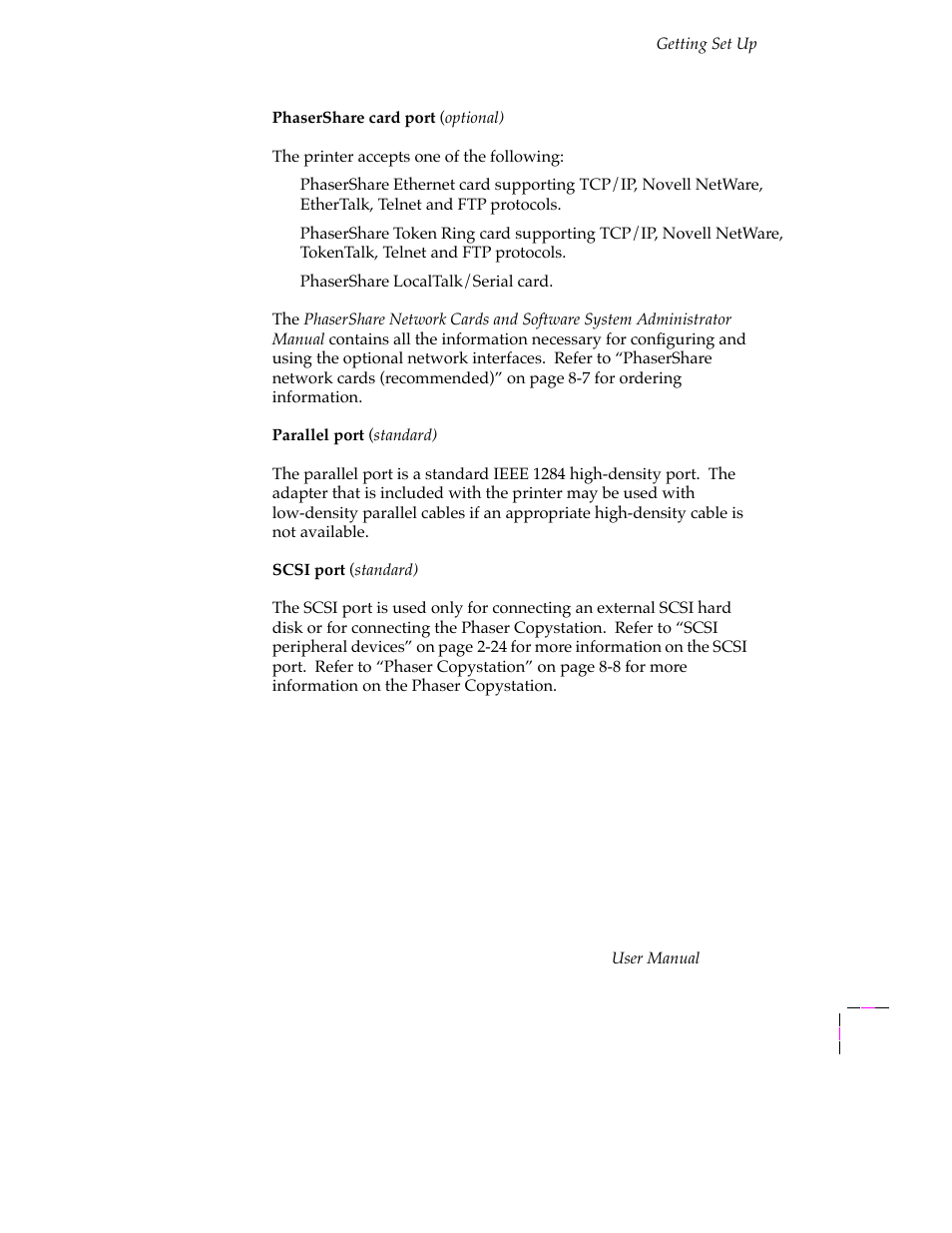 Tektronix PHASER 380 User Manual | Page 39 / 272