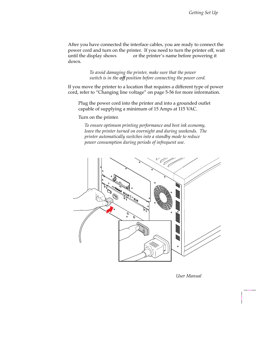 Turning on the printer, Turning on the printer 2-25, If you are using pc/nfs 3-9 | Tektronix PHASER 380 User Manual | Page 43 / 272