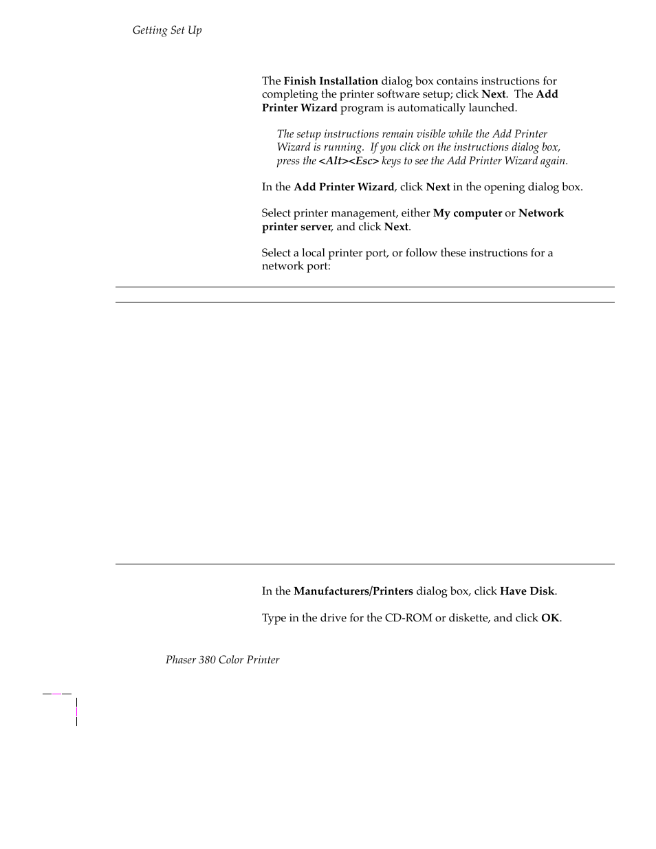 Tektronix PHASER 380 User Manual | Page 54 / 272