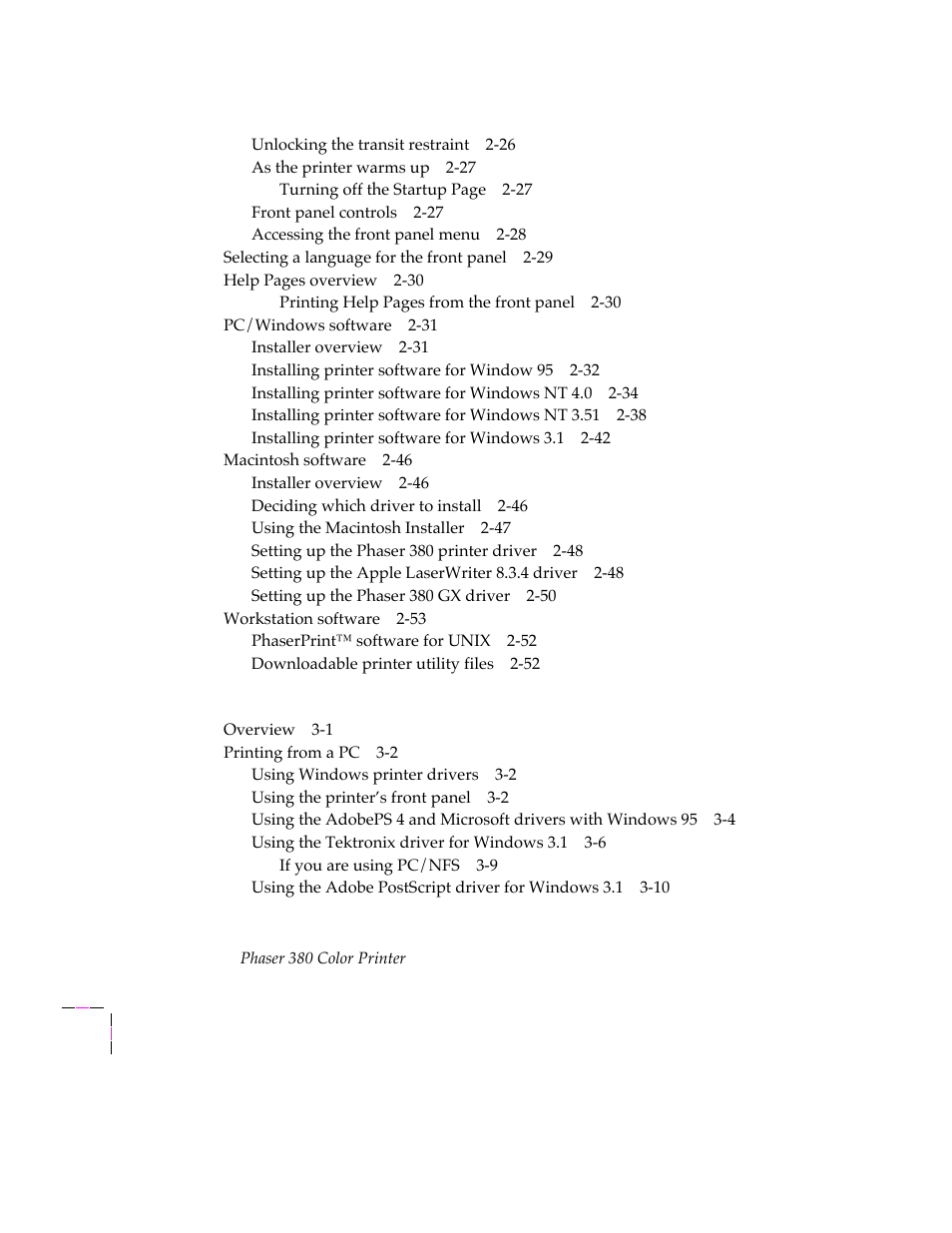 Tektronix PHASER 380 User Manual | Page 8 / 272