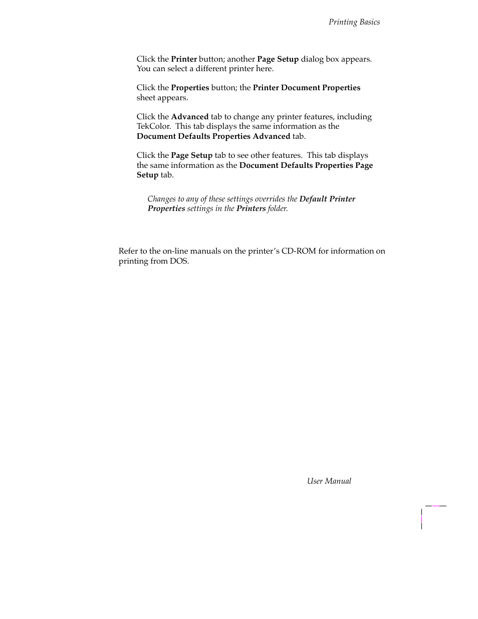 Printing from dos, Printing from dos 3-15 | Tektronix PHASER 380 User Manual | Page 85 / 272