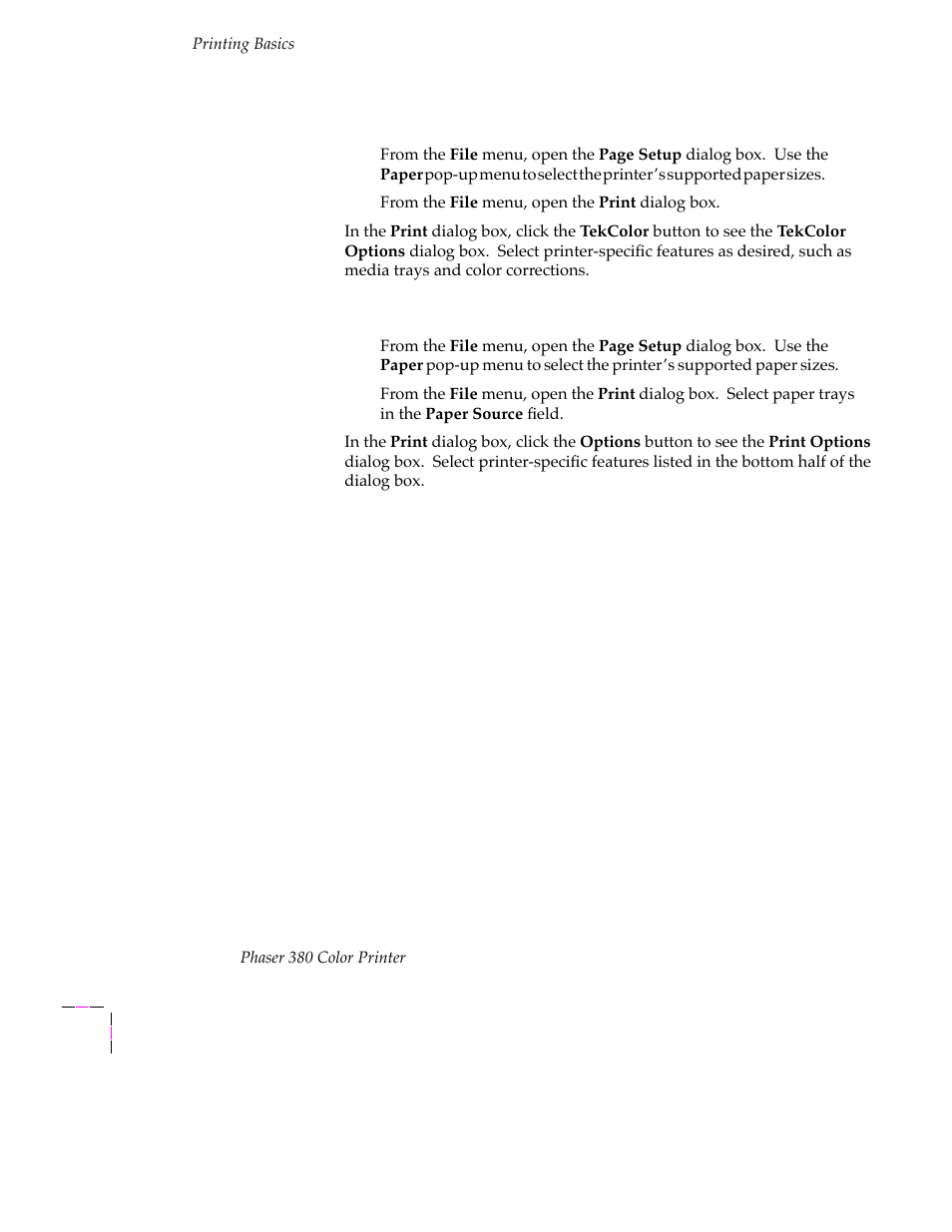 Using the phaser 380 printer driver, Using the apple laserwriter 8.3.4 driver | Tektronix PHASER 380 User Manual | Page 88 / 272