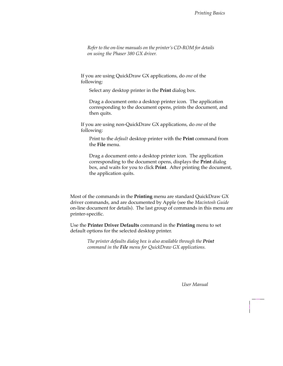 Using the phaser 380 gx driver, Using the phaser 380 gx driver 3-19 | Tektronix PHASER 380 User Manual | Page 89 / 272