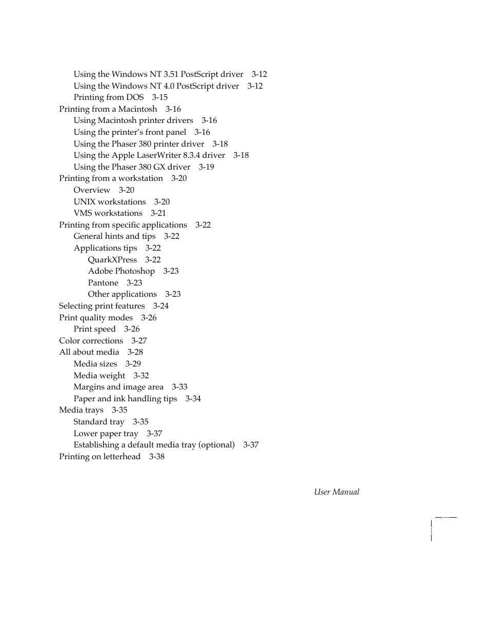 Tektronix PHASER 380 User Manual | Page 9 / 272