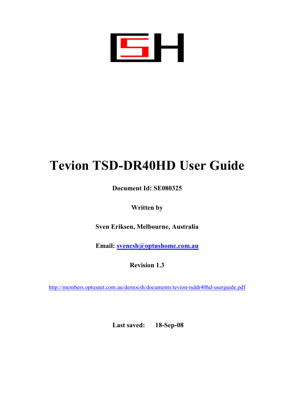 Toshiba Tevion TSD-DR40HD User Manual | 39 pages