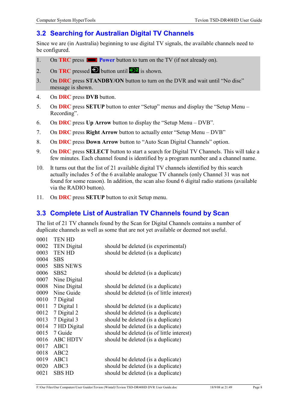 Toshiba Tevion TSD-DR40HD User Manual | Page 11 / 39