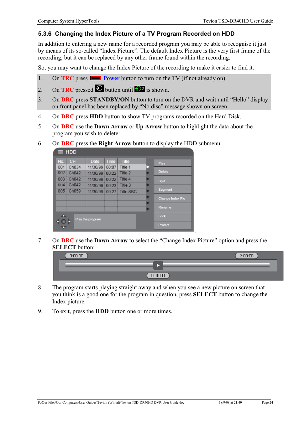 Toshiba Tevion TSD-DR40HD User Manual | Page 27 / 39