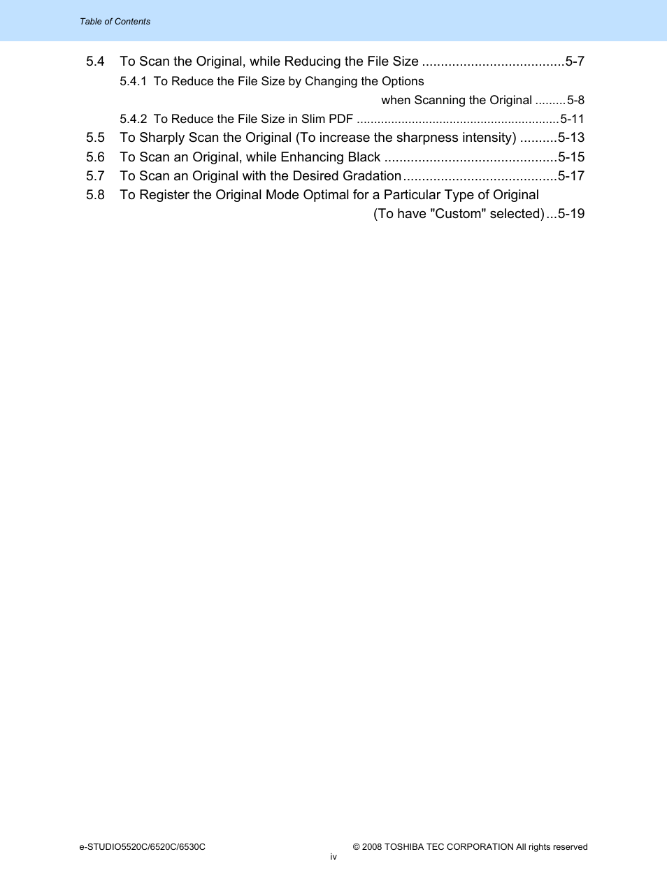 Toshiba e-Studio Imaging 6520c User Manual | Page 10 / 288