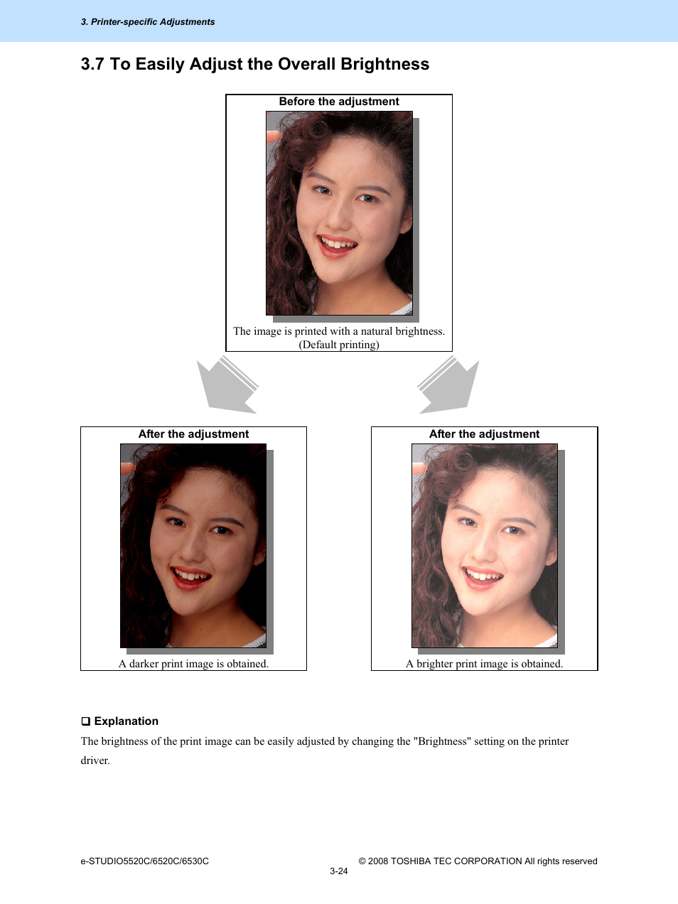 7 to easily adjust the overall brightness, 7 to easily adjust the overall brightness -24 | Toshiba e-Studio Imaging 6520c User Manual | Page 144 / 288