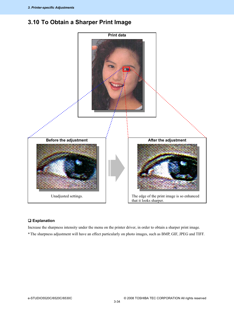 10 to obtain a sharper print image, 10 to obtain a sharper print image -34 | Toshiba e-Studio Imaging 6520c User Manual | Page 154 / 288