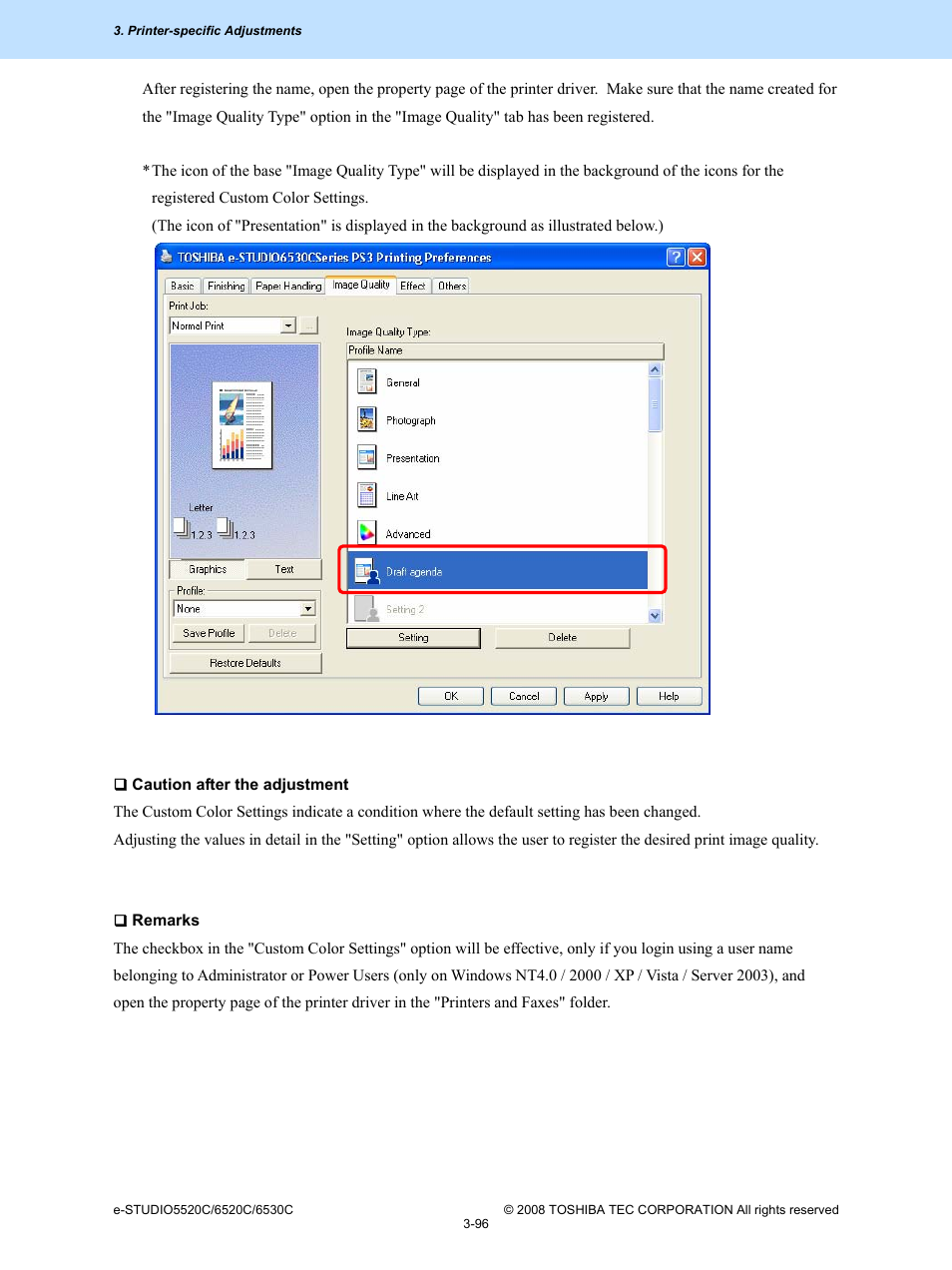 Toshiba e-Studio Imaging 6520c User Manual | Page 216 / 288