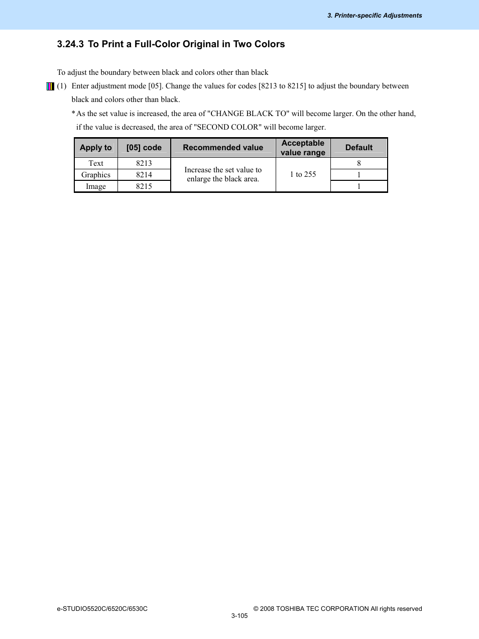 3 to print a full-color original in two colors | Toshiba e-Studio Imaging 6520c User Manual | Page 225 / 288