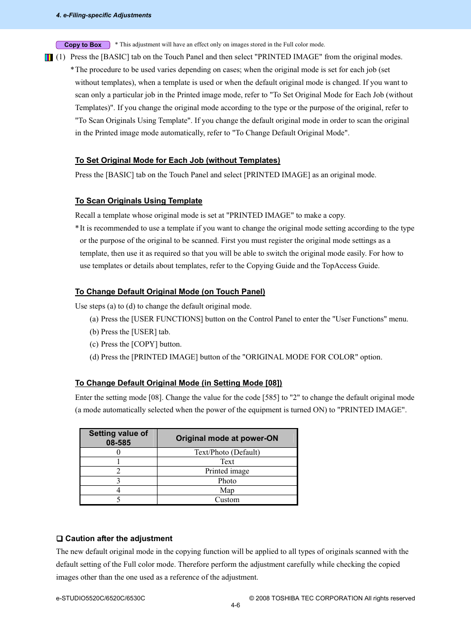 Toshiba e-Studio Imaging 6520c User Manual | Page 254 / 288