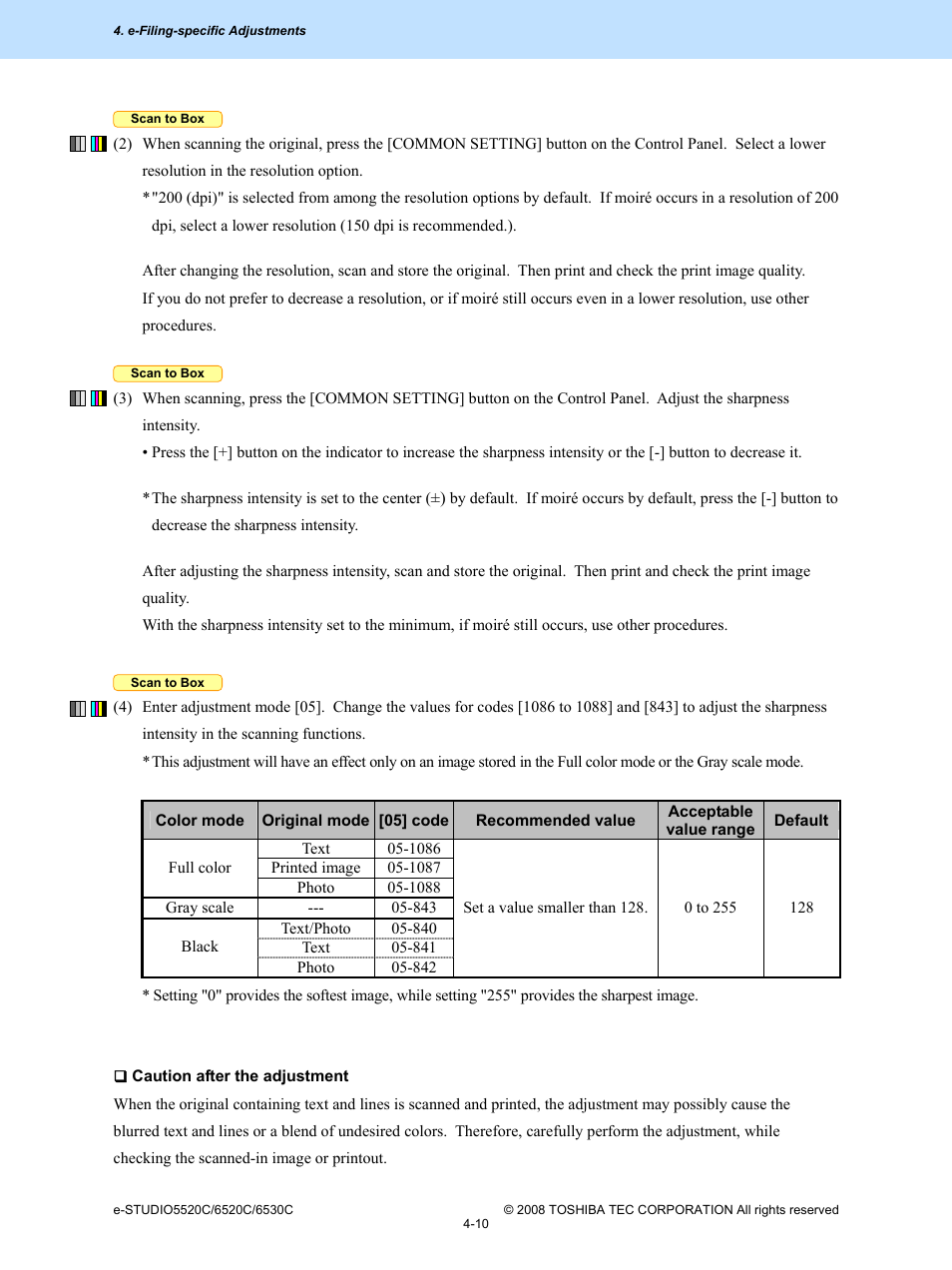 Toshiba e-Studio Imaging 6520c User Manual | Page 258 / 288