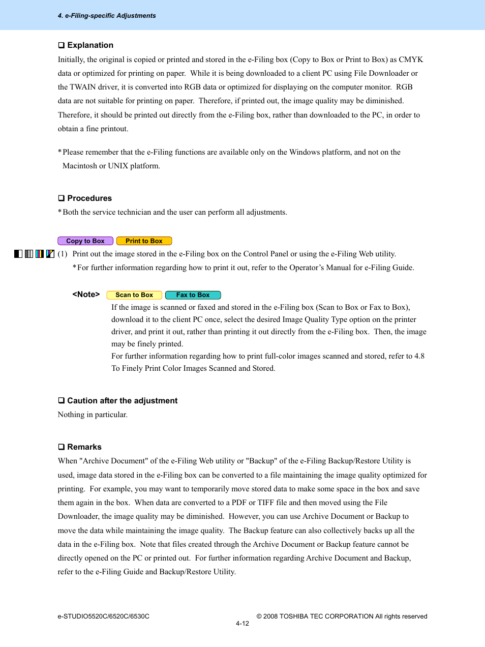 Toshiba e-Studio Imaging 6520c User Manual | Page 260 / 288