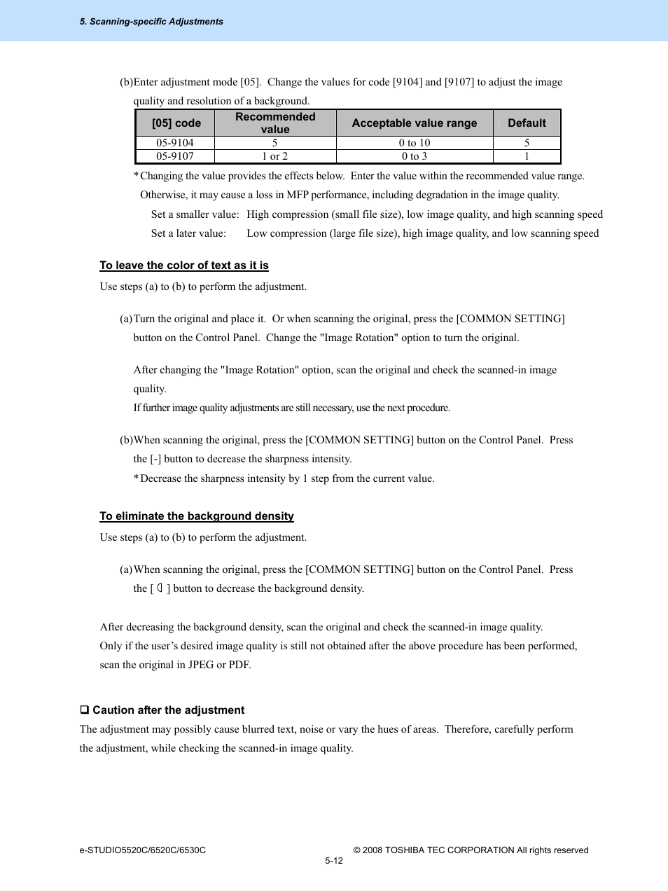 Toshiba e-Studio Imaging 6520c User Manual | Page 278 / 288