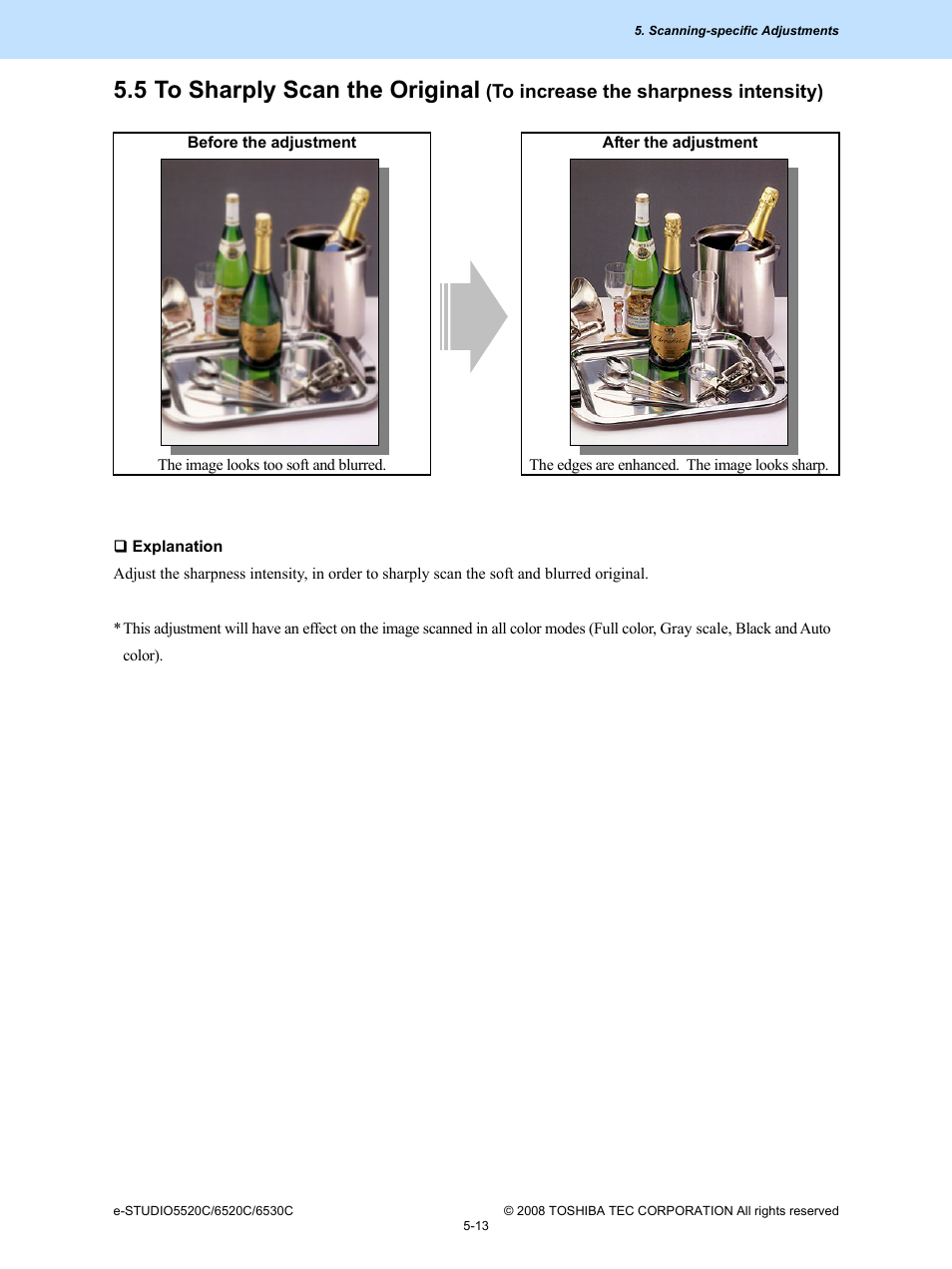 5 to sharply scan the original | Toshiba e-Studio Imaging 6520c User Manual | Page 279 / 288