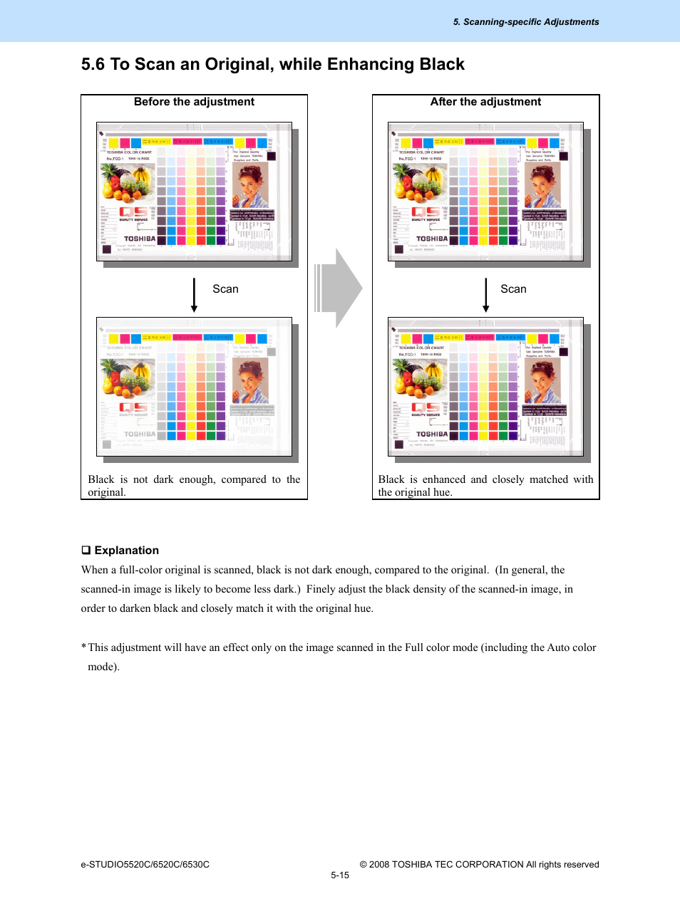 6 to scan an original, while enhancing black, 6 to scan an original, while enhancing black -15 | Toshiba e-Studio Imaging 6520c User Manual | Page 281 / 288