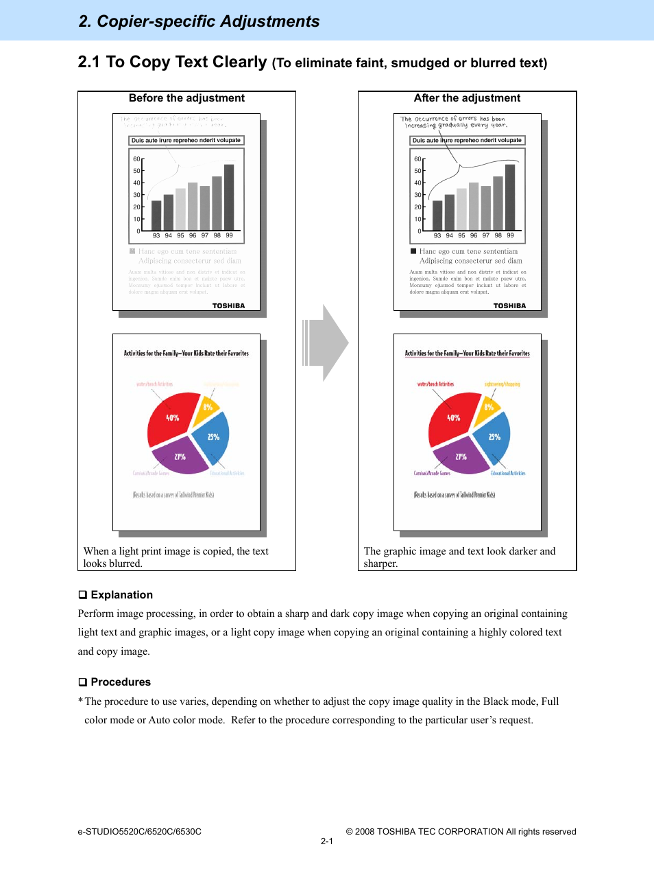 Copier-specific adjustments | Toshiba e-Studio Imaging 6520c User Manual | Page 35 / 288