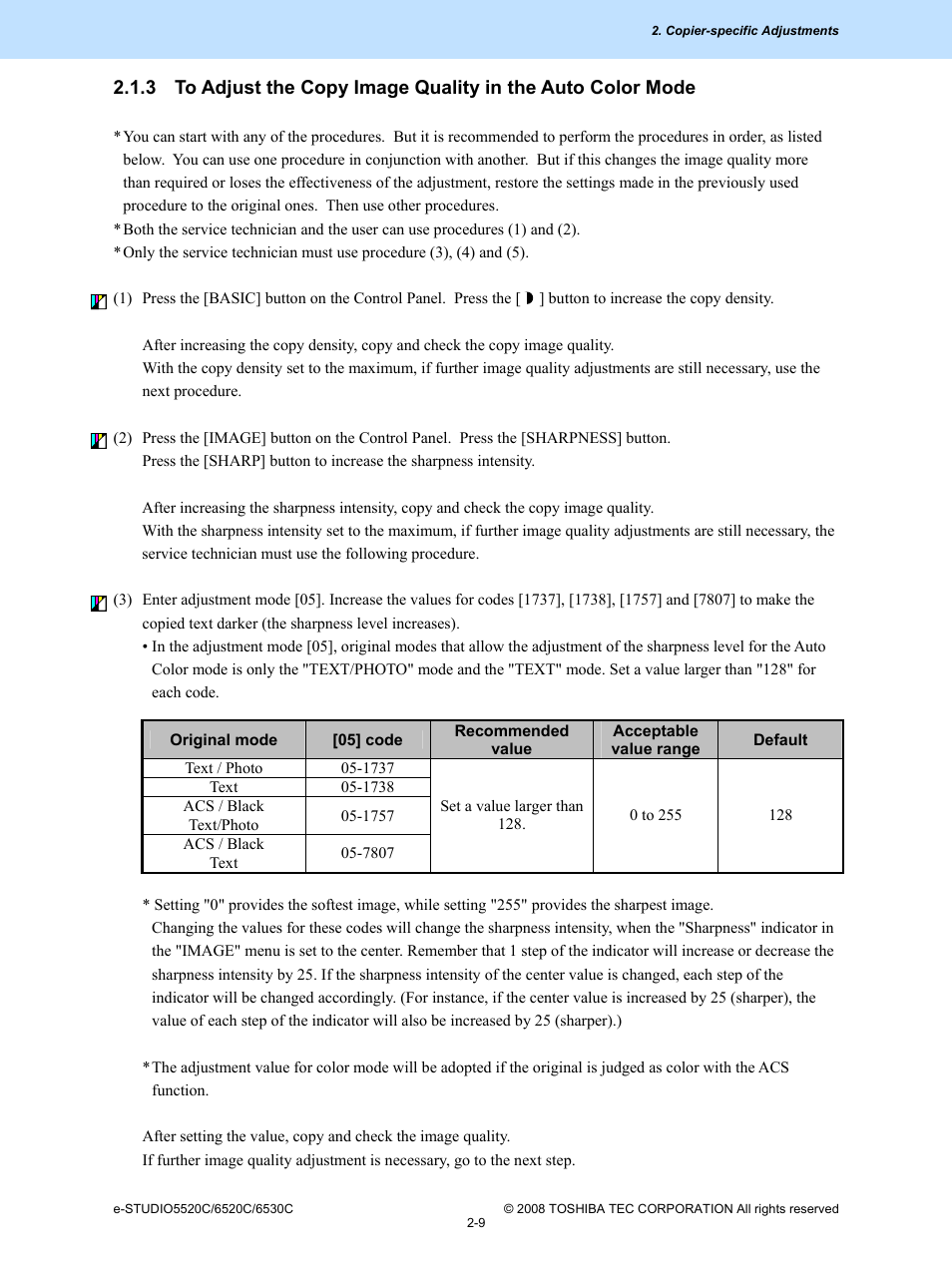 Toshiba e-Studio Imaging 6520c User Manual | Page 43 / 288