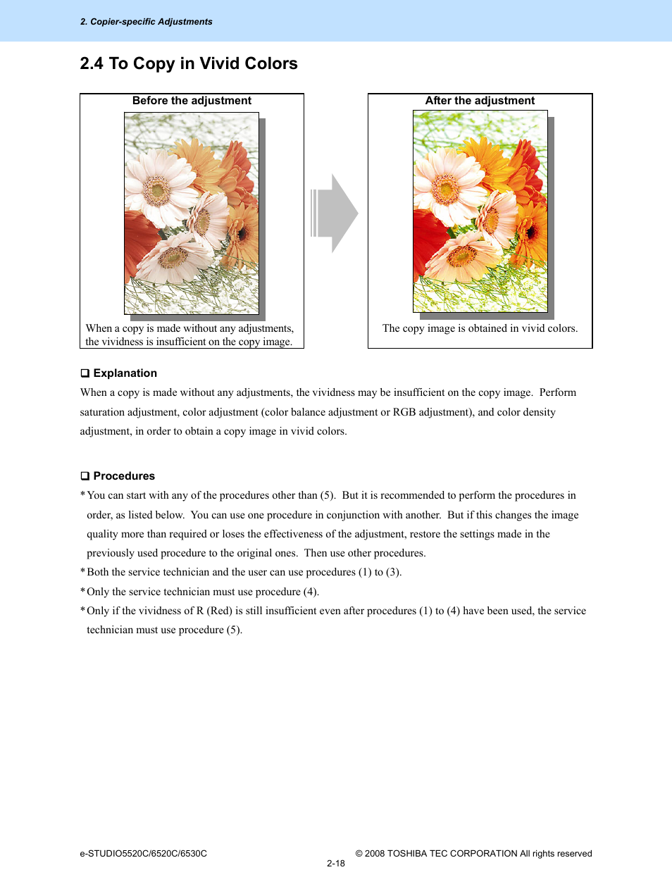 4 to copy in vivid colors, 4 to copy in vivid colors -18 | Toshiba e-Studio Imaging 6520c User Manual | Page 52 / 288