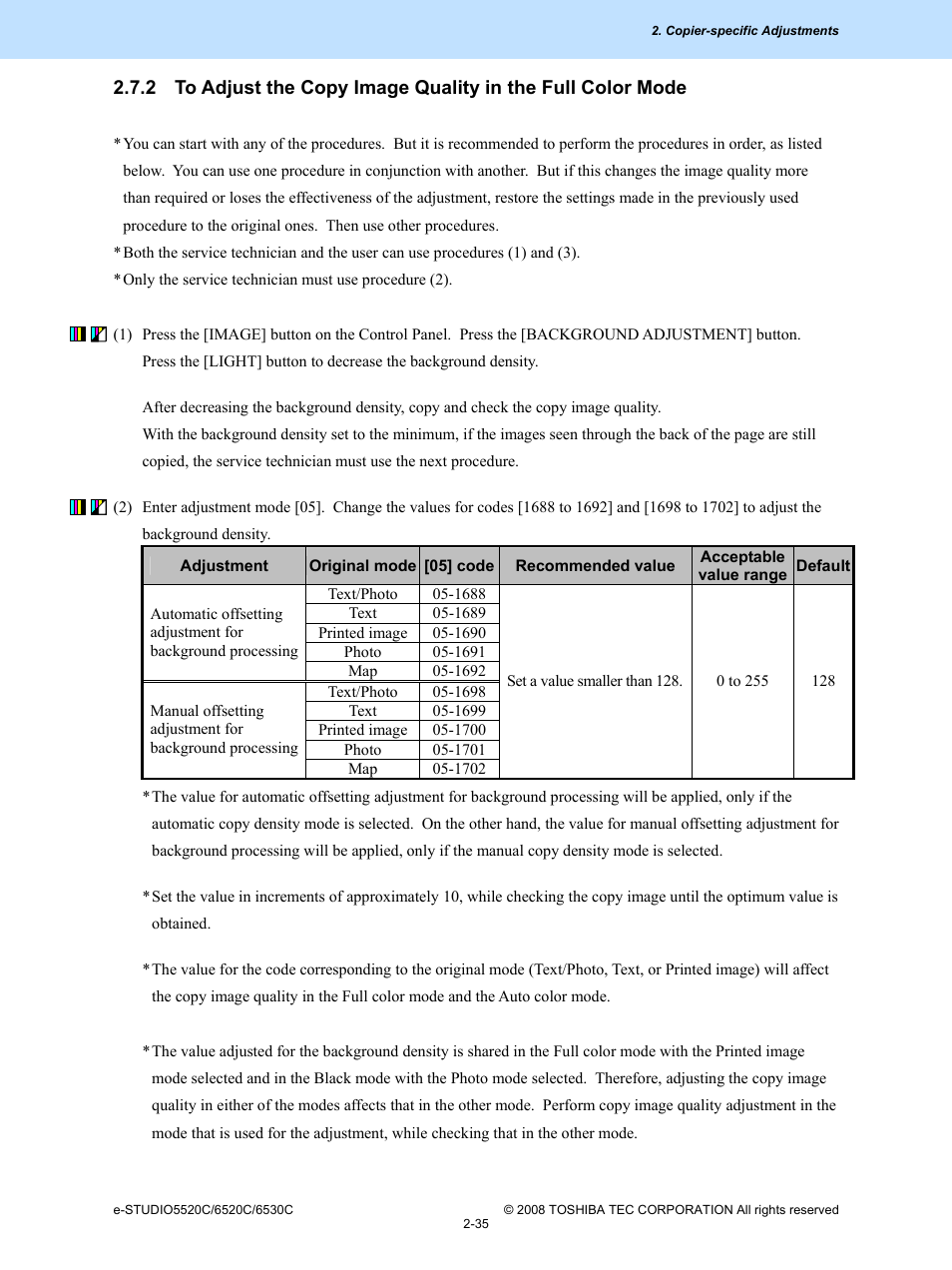 Toshiba e-Studio Imaging 6520c User Manual | Page 69 / 288