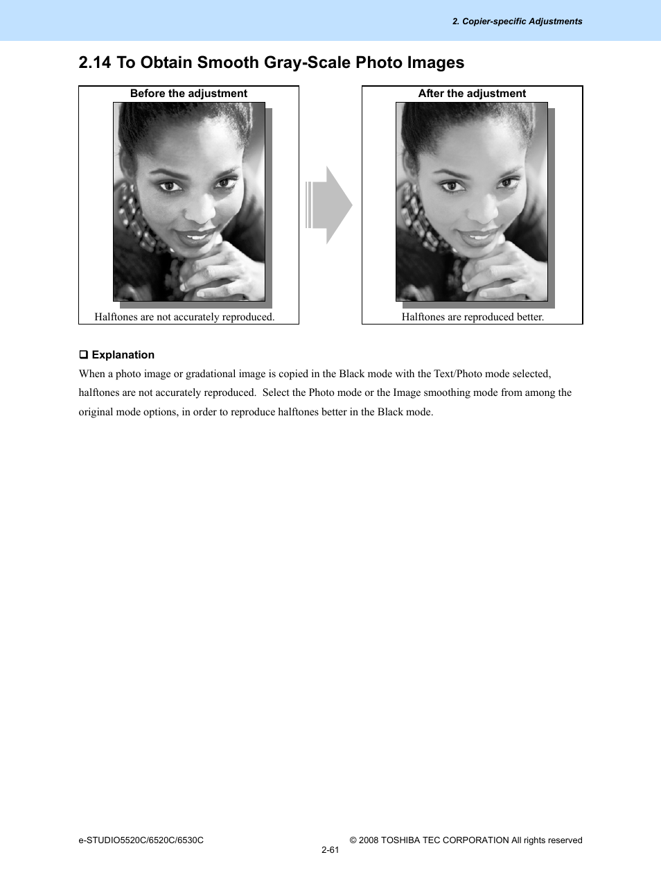 14 to obtain smooth gray-scale photo images, 14 to obtain smooth gray-scale photo images -61 | Toshiba e-Studio Imaging 6520c User Manual | Page 95 / 288