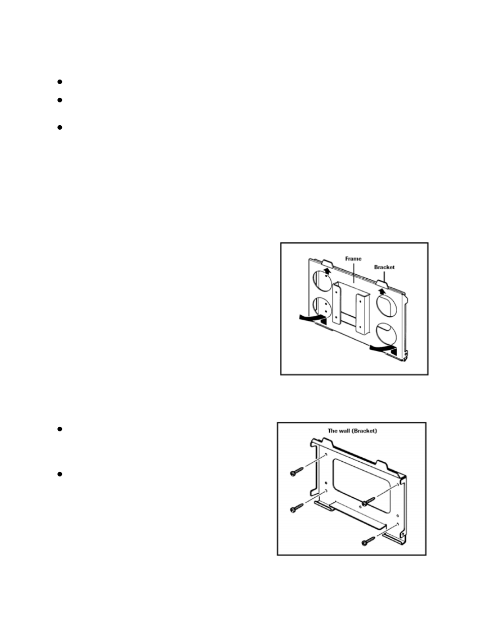 How to install the monitor on the wall, Remove the stand of the lcd monitor, Wall hanging accessory | Remove the frame from the bracket, Fix the bracket on the wall | Toshiba P32LSA User Manual | Page 20 / 33