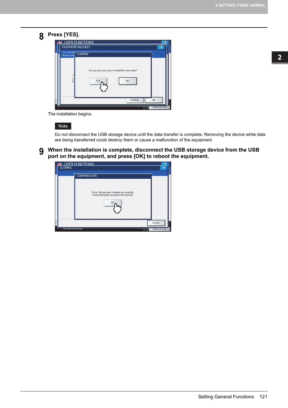 Toshiba multifunctional digital color systems e-STUDIO4540C User Manual | Page 123 / 282