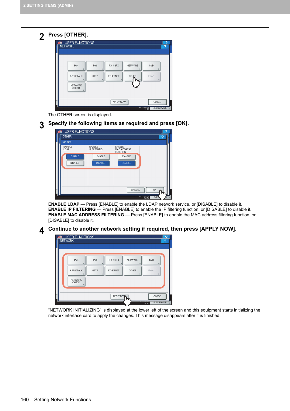 Toshiba multifunctional digital color systems e-STUDIO4540C User Manual | Page 162 / 282