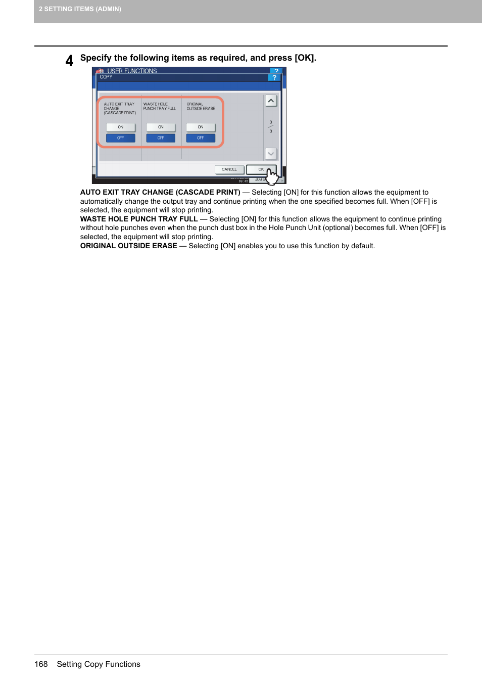 Toshiba multifunctional digital color systems e-STUDIO4540C User Manual | Page 170 / 282