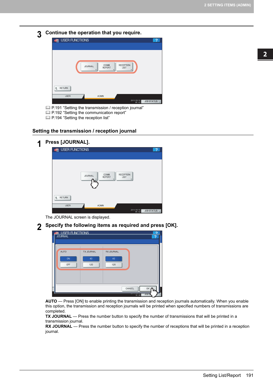 Toshiba multifunctional digital color systems e-STUDIO4540C User Manual | Page 193 / 282