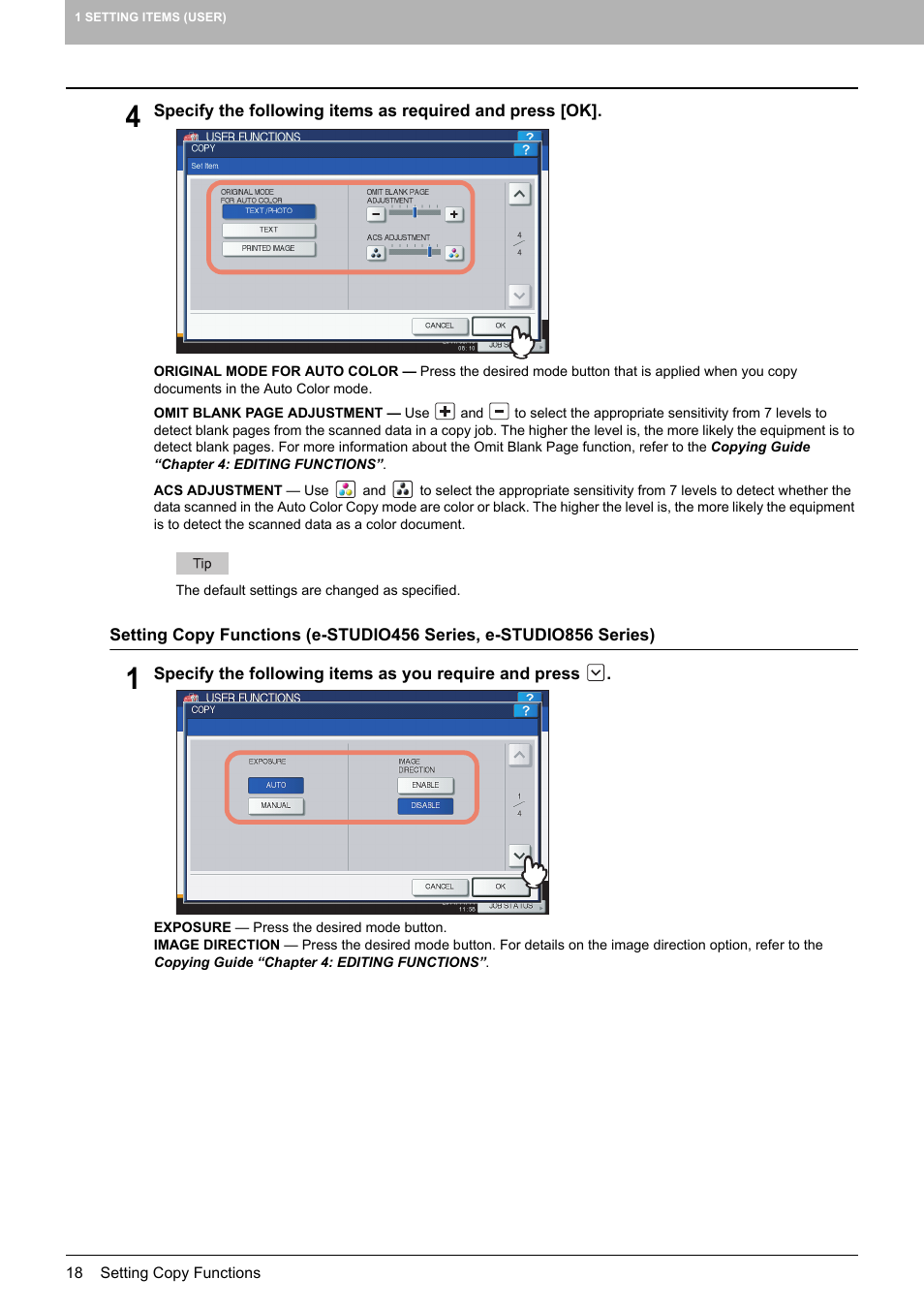 Toshiba multifunctional digital color systems e-STUDIO4540C User Manual | Page 20 / 282