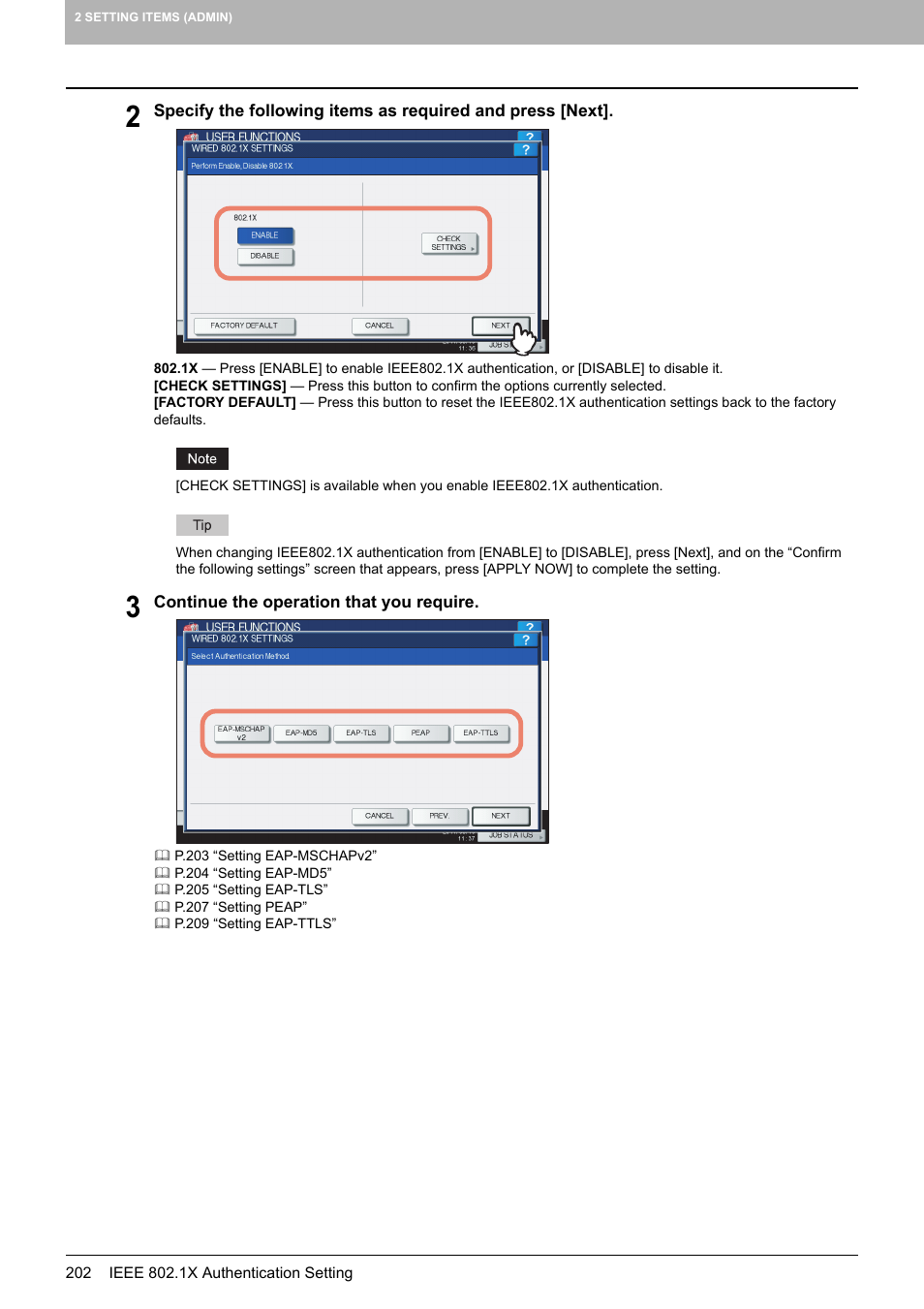 Toshiba multifunctional digital color systems e-STUDIO4540C User Manual | Page 204 / 282