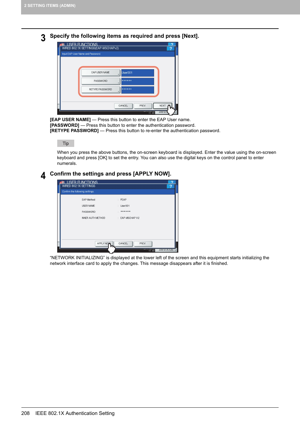 Toshiba multifunctional digital color systems e-STUDIO4540C User Manual | Page 210 / 282
