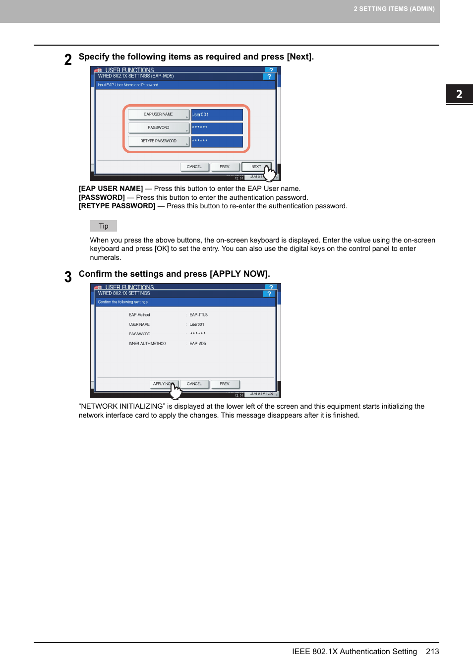Toshiba multifunctional digital color systems e-STUDIO4540C User Manual | Page 215 / 282