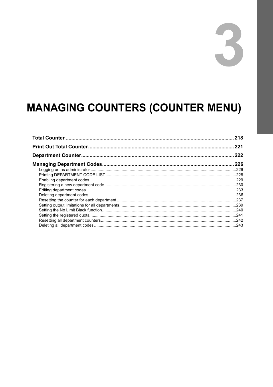 Managing counters (counter menu), Chapter 3 | Toshiba multifunctional digital color systems e-STUDIO4540C User Manual | Page 219 / 282