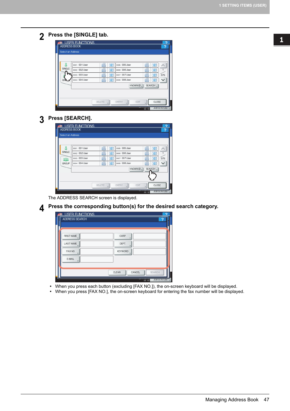 Toshiba multifunctional digital color systems e-STUDIO4540C User Manual | Page 49 / 282