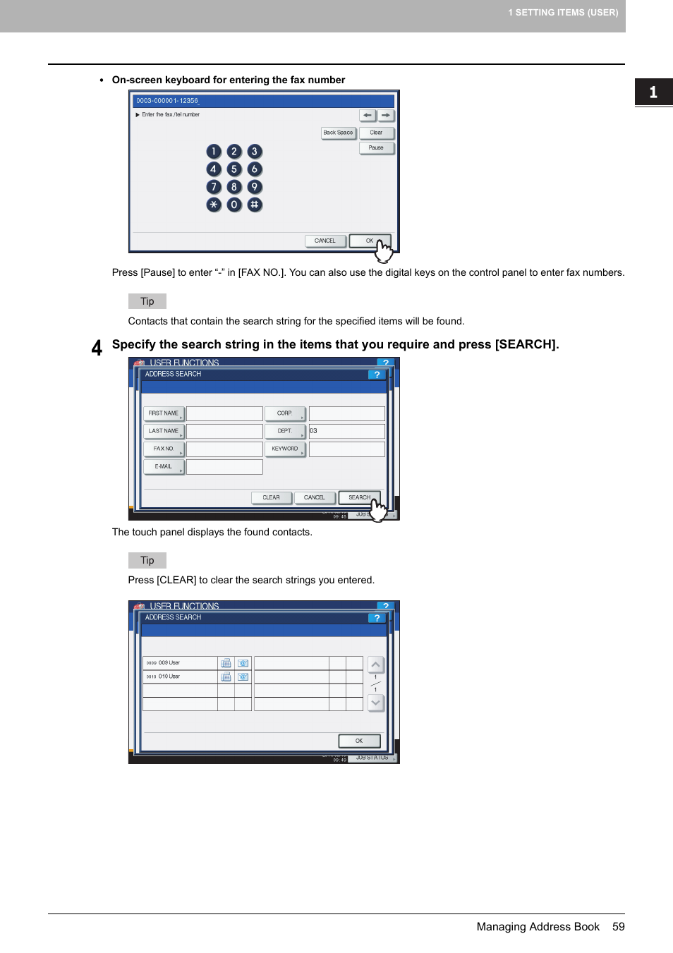 Toshiba multifunctional digital color systems e-STUDIO4540C User Manual | Page 61 / 282