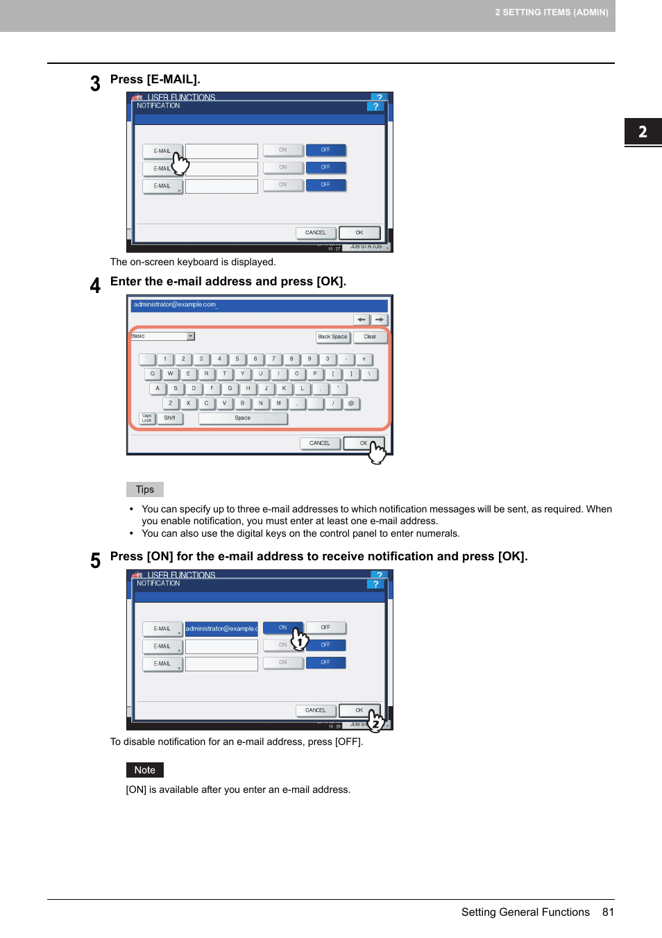 Toshiba multifunctional digital color systems e-STUDIO4540C User Manual | Page 83 / 282
