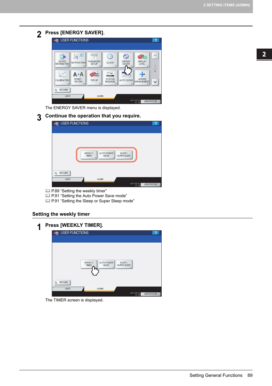 Toshiba multifunctional digital color systems e-STUDIO4540C User Manual | Page 91 / 282