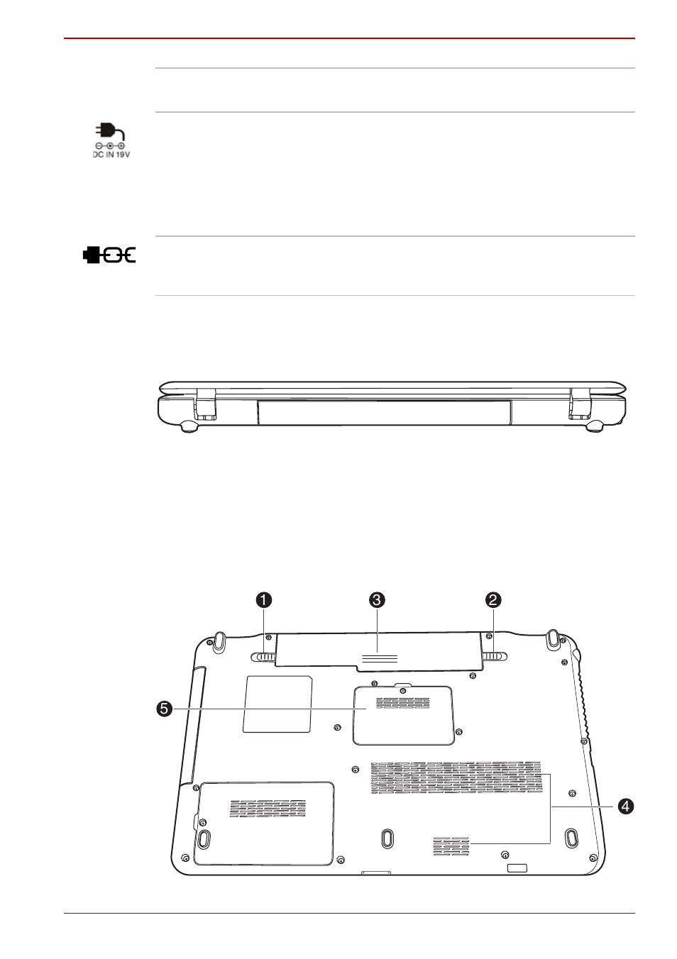 Back, Underside, Back -5 underside -5 | Toshiba P750D User Manual | Page 42 / 221