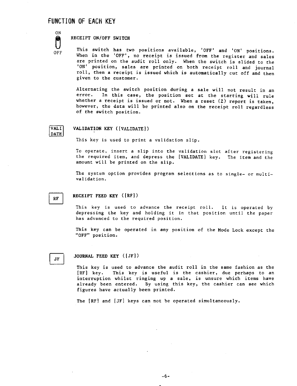 Function of each key | Toshiba MA-215-10 SERIES User Manual | Page 12 / 56