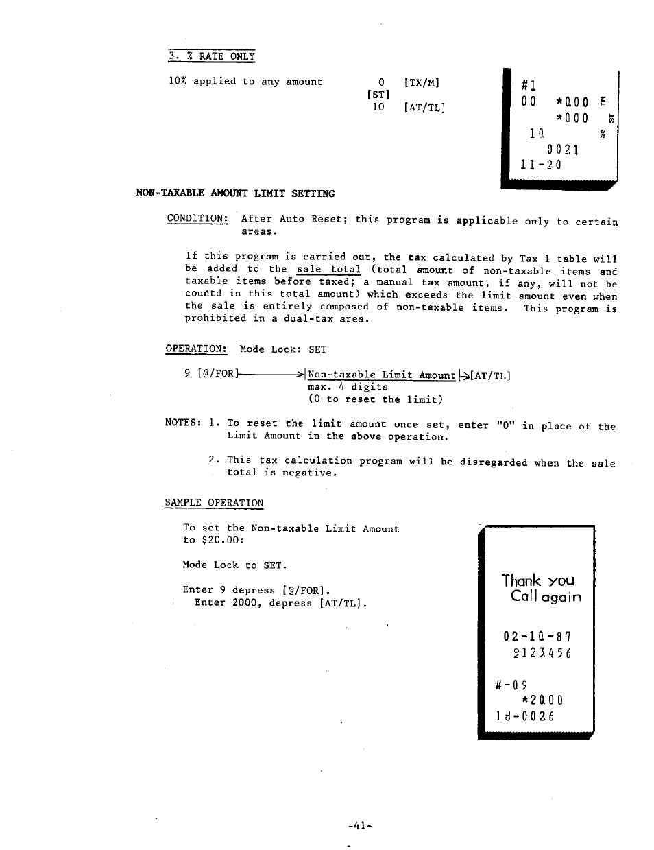 Tfiank you call again, 0 2 - i a - 8 7 | Toshiba MA-215-10 SERIES User Manual | Page 45 / 56