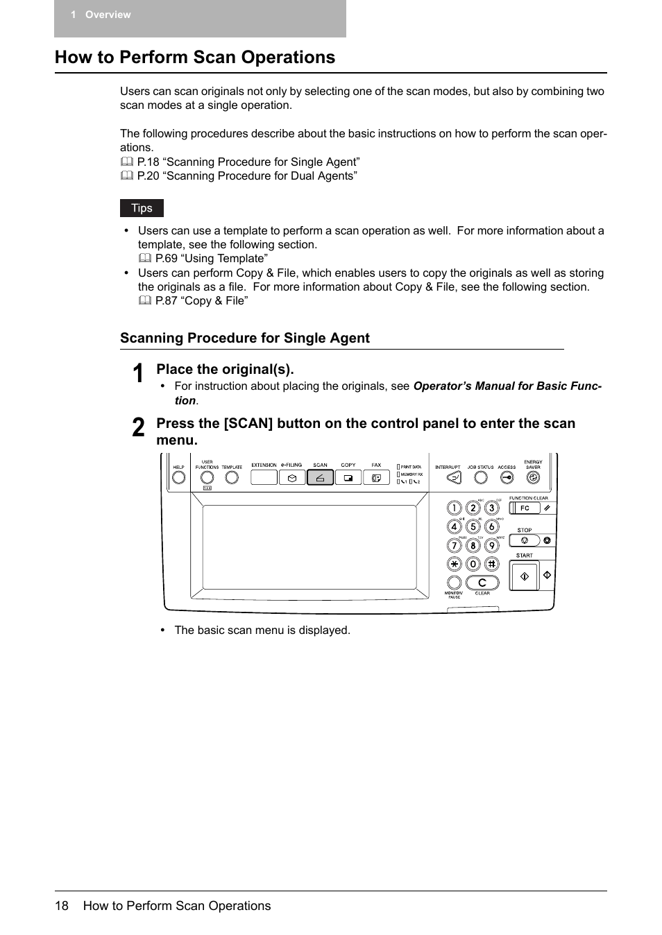How to perform scan operations | Toshiba E-STUDIO 352 User Manual | Page 18 / 142