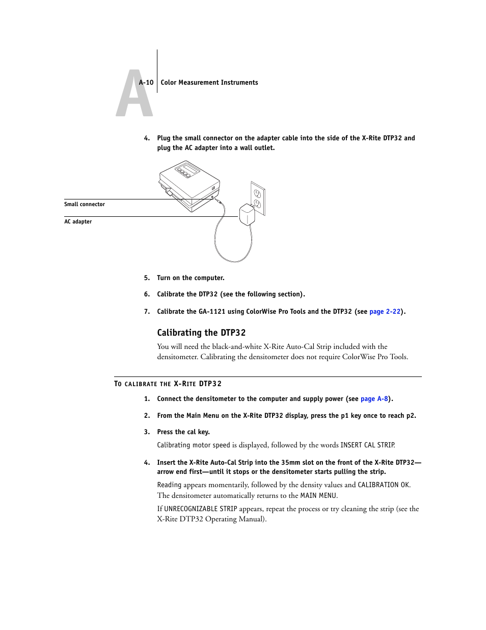 Calibrating the dtp32 | Toshiba GA-1121 User Manual | Page 108 / 118